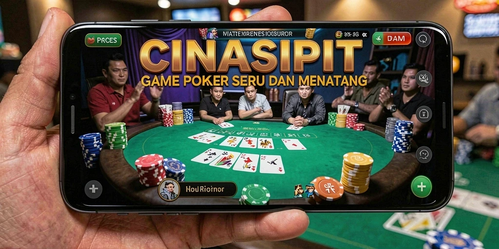 Screenshot gameplay Poker dengan pengguna yang bersaing.