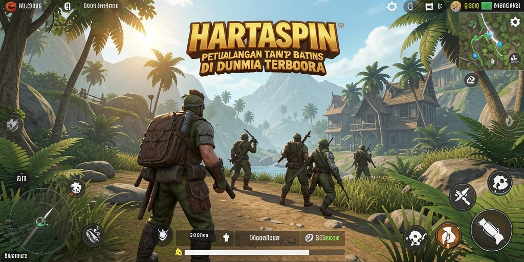 Screenshot HARTASPIN menampilkan petualangan seru di dunia terbuka