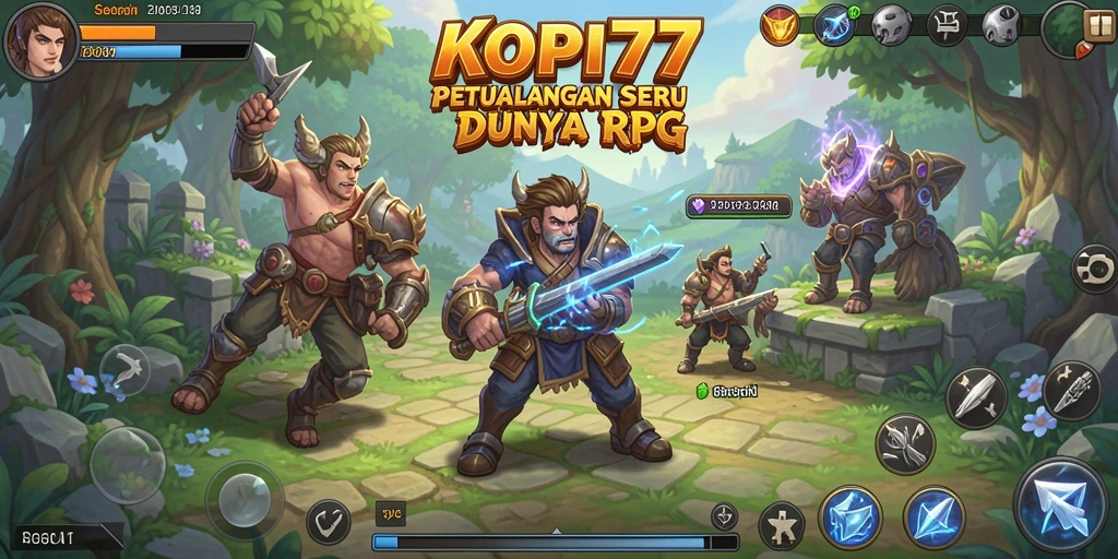 Tampilan seru dari gameplay RPG KOPI77 yang menantang.
