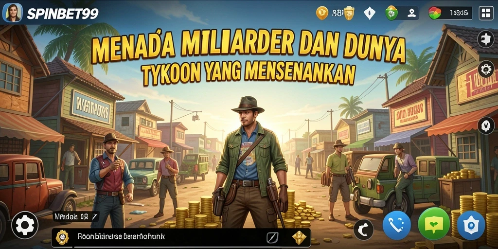 Tangkapan layar gameplay SPINBET99 menampilkan pengelolaan bisnis yang menarik.