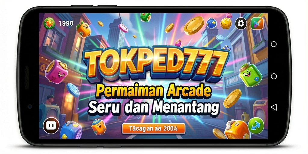 Screenshot utama TOKPED777 yang menunjukkan gameplay seru dalam arcade.