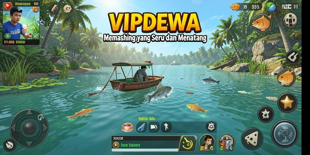 Screenshot gameplay <strong>VIPDEWA</strong> menampilkan pengalaman memancing yang mendebarkan.